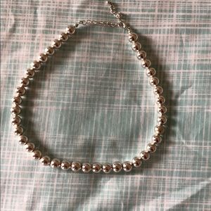 Silver beaded necklace